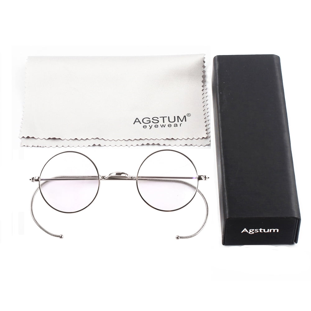 Blue Light Blocking Reading Glasses, Small Round Wire Rim Readers for Computer Use Anti-Glare Cut UV400 Clear Lens