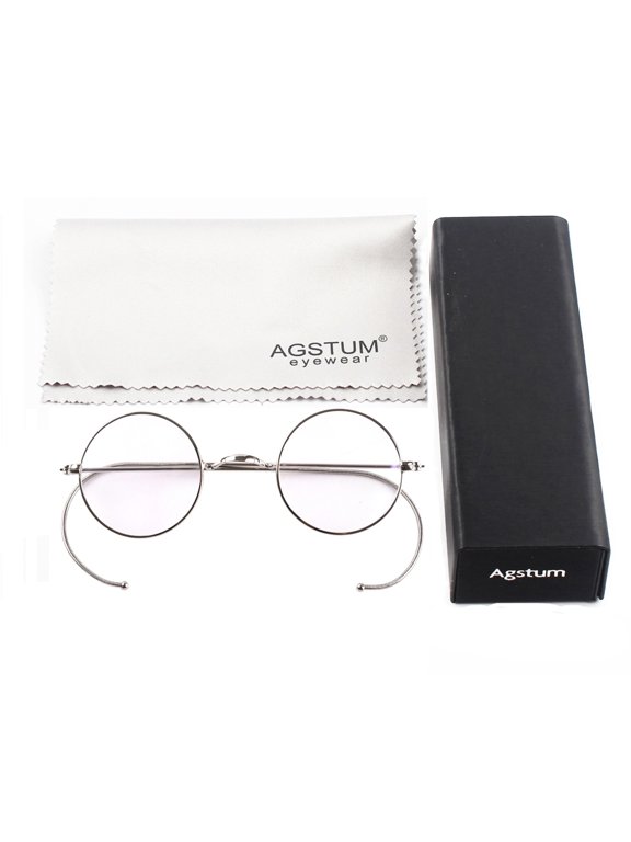 Blue Light Blocking Reading Glasses, Small Round Wire Rim Readers for Computer Use Anti-Glare Cut UV400 Clear Lens