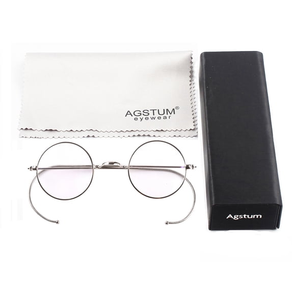 Blue Light Blocking Reading Glasses, Small Round Wire Rim Readers for Computer Use Anti-Glare Cut UV400 Clear Lens