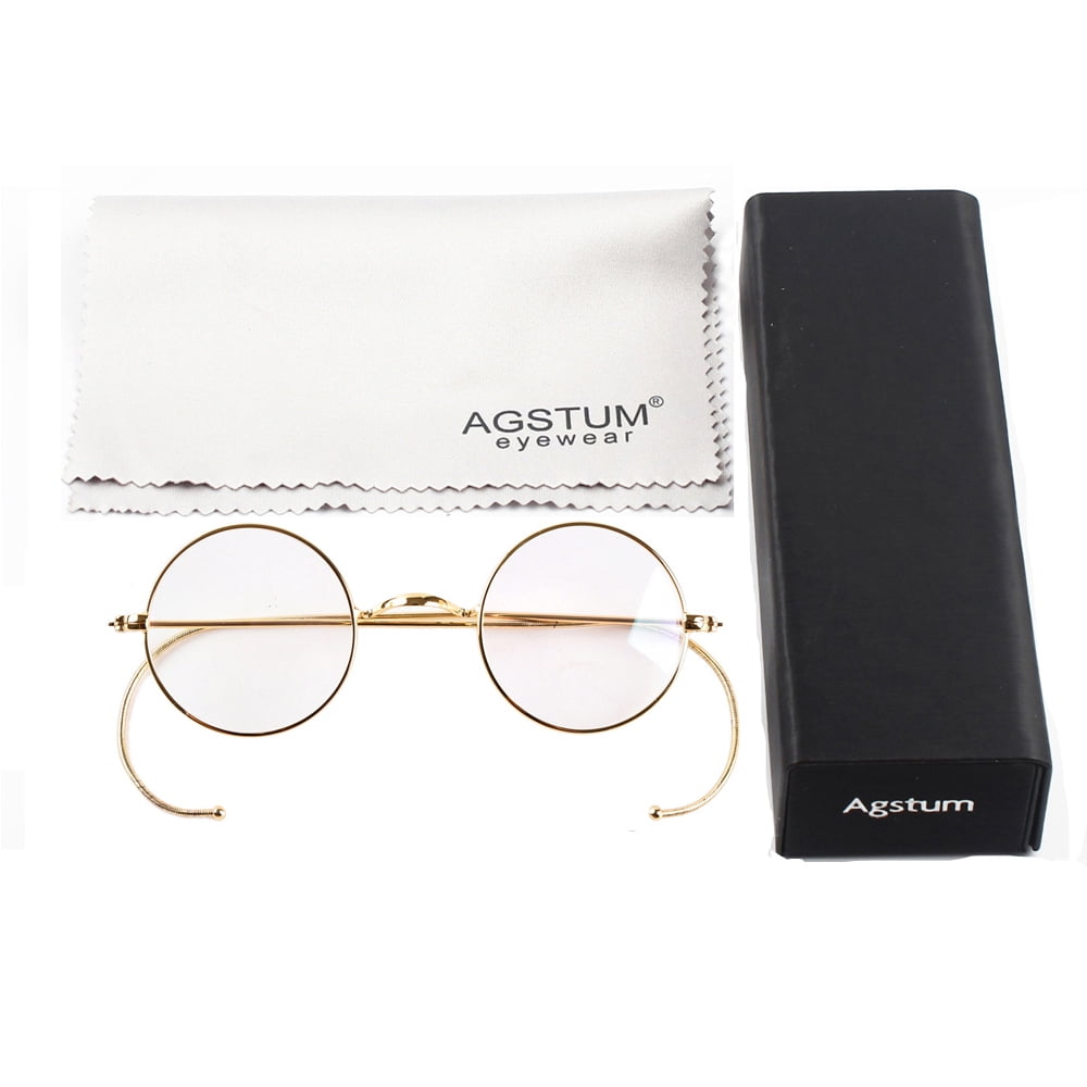 Blue Light Blocking Reading Glasses, Small Round Wire Rim Readers for Computer Use Anti-Glare Cut UV400 Clear Lens