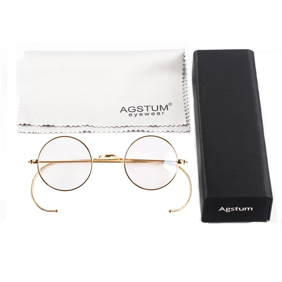 Blue Light Blocking Reading Glasses, Small Round Wire Rim Readers for Computer Use Anti-Glare Cut UV400 Clear Lens