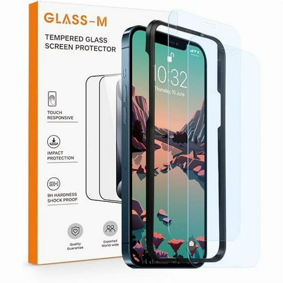 Blue Light Blocking Screen Protector for iPhone 12 /iPhone 12 Pro, Anti-Blue Ray Tempered Glass Film, Blue Ray Filter Eye Protection Screen Cover - 2 Pack