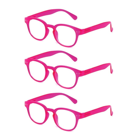 Blue Light Blocking Screen Viewing Glasses - Stylish and Protective Eyewear - Reduce Eye Strain and Digital Fatigue - Comfortable and Durable Design - Red - Lot of 3