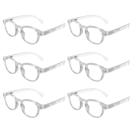 Blue Light Blocking Screen Viewing Glasses - Stylish and Protective Eyewear - Reduce Eye Strain and Digital Fatigue - Comfortable and Durable Design - White, Lot of 6