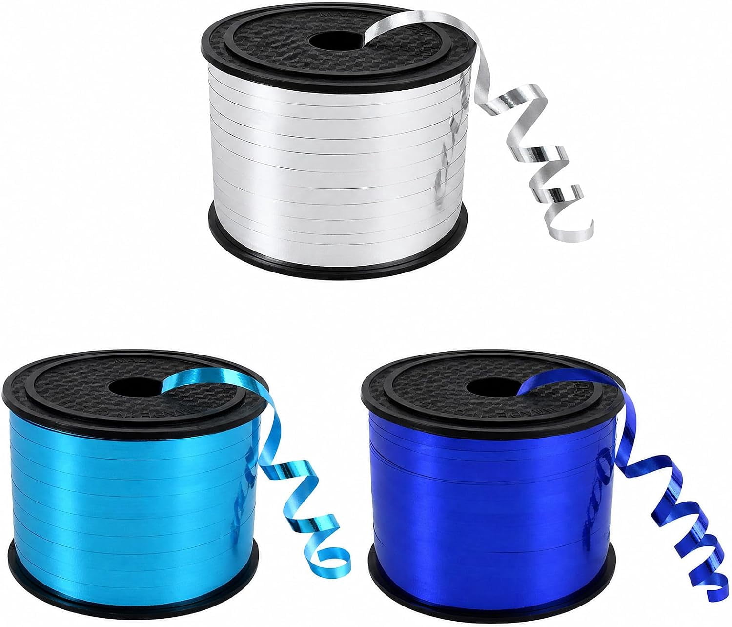 Blue Light Blue Silver Curling Ribbon Balloon String Gift Wrapping ...