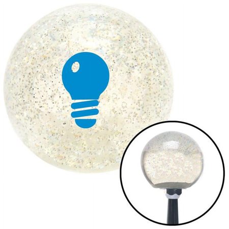 Blue Light Bulb Clear Metal Flake Shift Knob with M16 x 1.5 Insert Shifter Auto