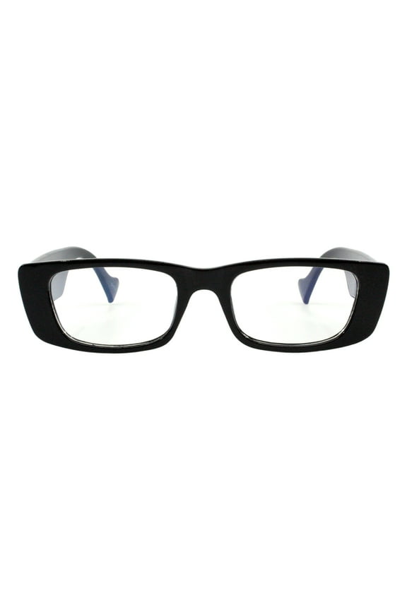 Blue Light Filtering Lens Clear Glasses Women's Rectangle Frame UV400 Black