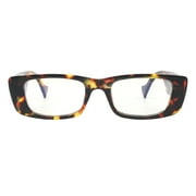 Blue Light Filtering Lens Clear Glasses Womens Rectangle Frame UV400 Tortoise