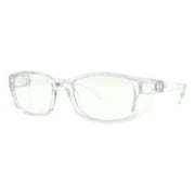 Blue Light Filtering Lens Fit Over Glasses Clear Lens Rectangular Unisex Clear