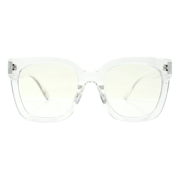 Blue Light Filtering Lens Glasses XL Oversized Square Frame Unisex Clear