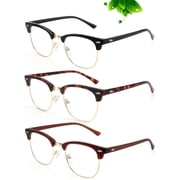 Blue Light Glasses Men Anti Eyestrain Lightweight Computer Gaming Blue Light Blocking Glasses for Women UV400 3 Pack