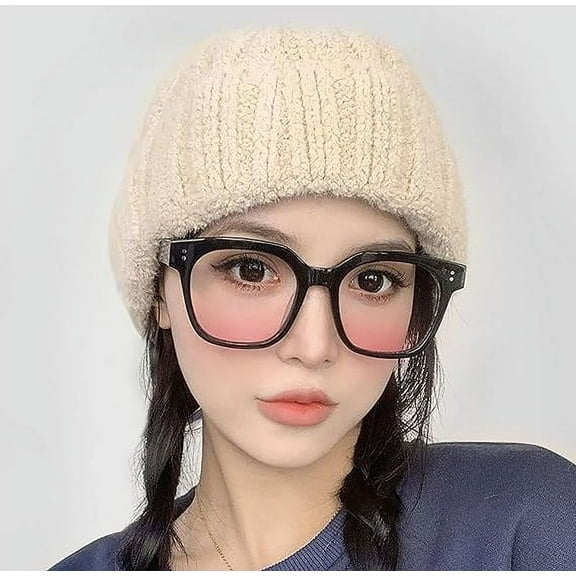 Blue Light Glasses, Womens Sunglasses, Resin Large Rim Fashion Blush Glasses is Suitable for Most Occasions to Anti Eyestrain & UV Protection Computer Eyeglasses, Black Frame