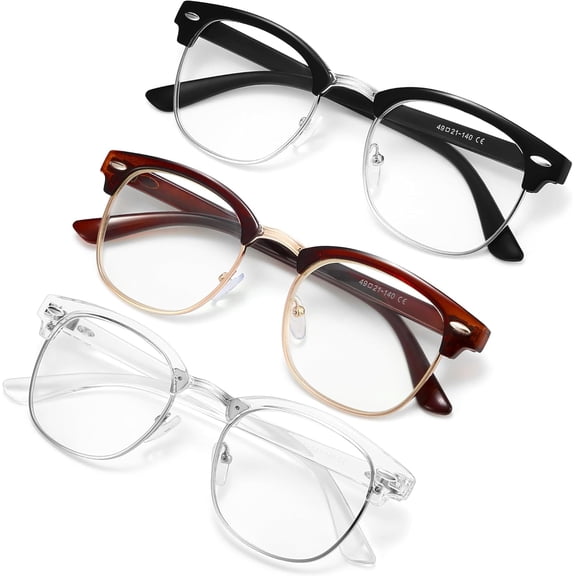 Blue Light Glasses for Men & Women - Mixed Material + Metal Frames with UV Protection Coating