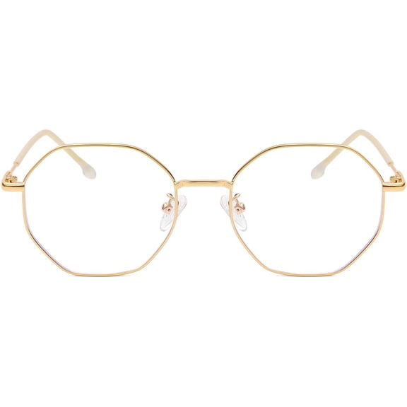 Blue Light Glasses for Women Men  Octagonal Metal  Frame Computer Glasses