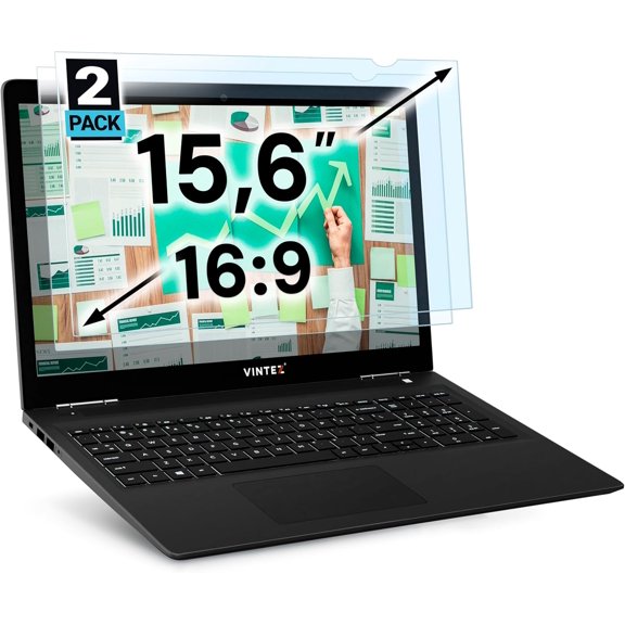 Blue Light Screen Protector for 15.6 Inch Computer Monitor and Laptop Anti-UV Blocking Film Desktop PC, Eye Protection Filter, 14.2" x 8.7", 2 Pack