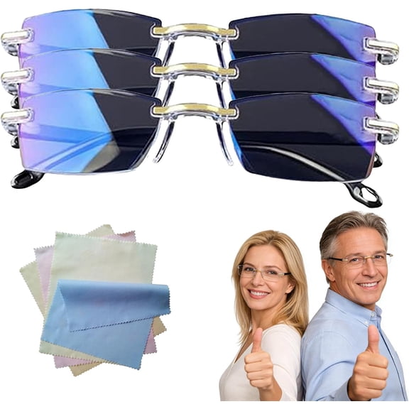 Blue Light Self Adjusting Focus Glasses, Adjustable Focus Reading Glasses with Dial Vision for Computer Reading and Daily Use