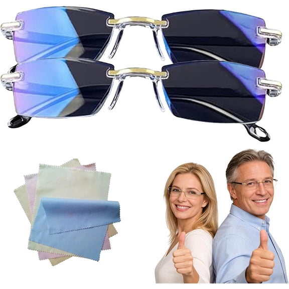 Blue Light Self Adjusting Focus Glasses, Adjustable Focus Reading Glasses with Dial Vision for Computer Reading and Daily Use