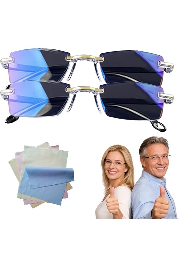 Blue Light Self Adjusting Focus Glasses, Adjustable Focus Reading Glasses with Dial Vision for Computer Reading and Daily Use