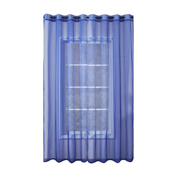 Blue Light Transmitting Solid Chiffon Curtain Blue, Waterproof Window Screen For Balcony