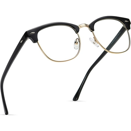 Blue Light ing Glasses Retro Semi Rimless UV400 Clear Lens Computer Eyewear For Men Women