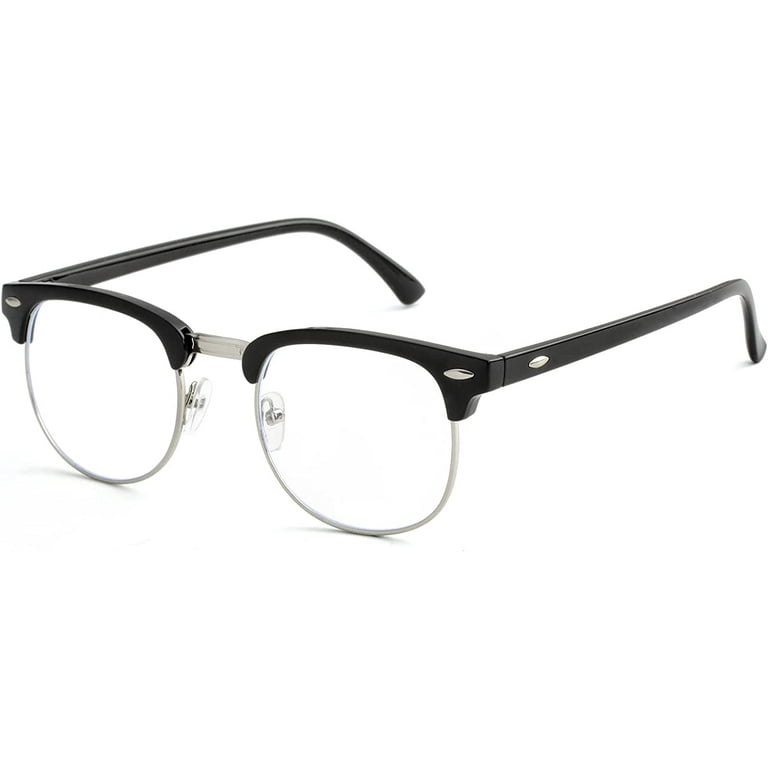 Blue Light ing Glasses for Women Men Classic Semi Rimless Fake Nerd Anti Blue Ray Computer Eyeglasses Walmart