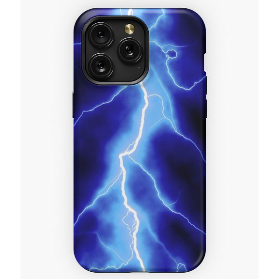 Blue Lightning Electric Energy Bolt Graphic Art A7585 Phone Case for iPhone 11 to 17 Pro Max