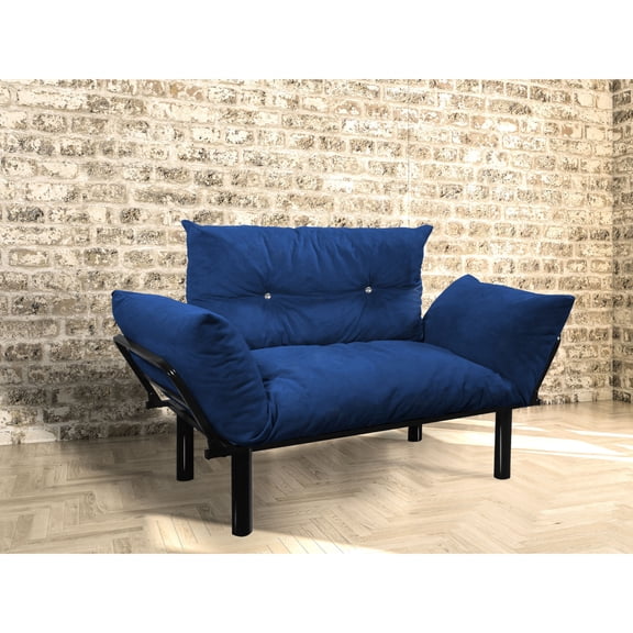 Blue, Lightweight Love Seat | Saves Room in Bedrooms, High Legs for Cleaning Access | Color Alternatives, Tool-Free Setup