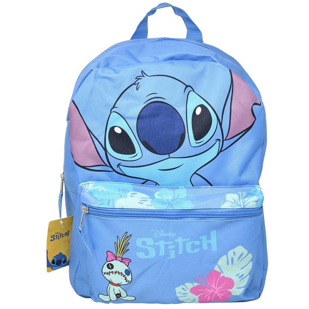 DISNEY FROZEN Blue Lilo and Stitch Nylon School Backpack 16" Bookbag for Girls & Boys
