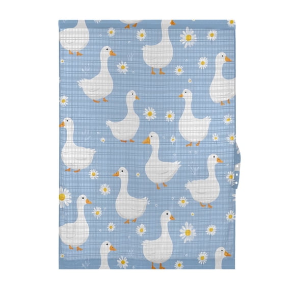 Blue Lily Floret Pattern Door Curtain Sheer Privacy Light Filtering ...