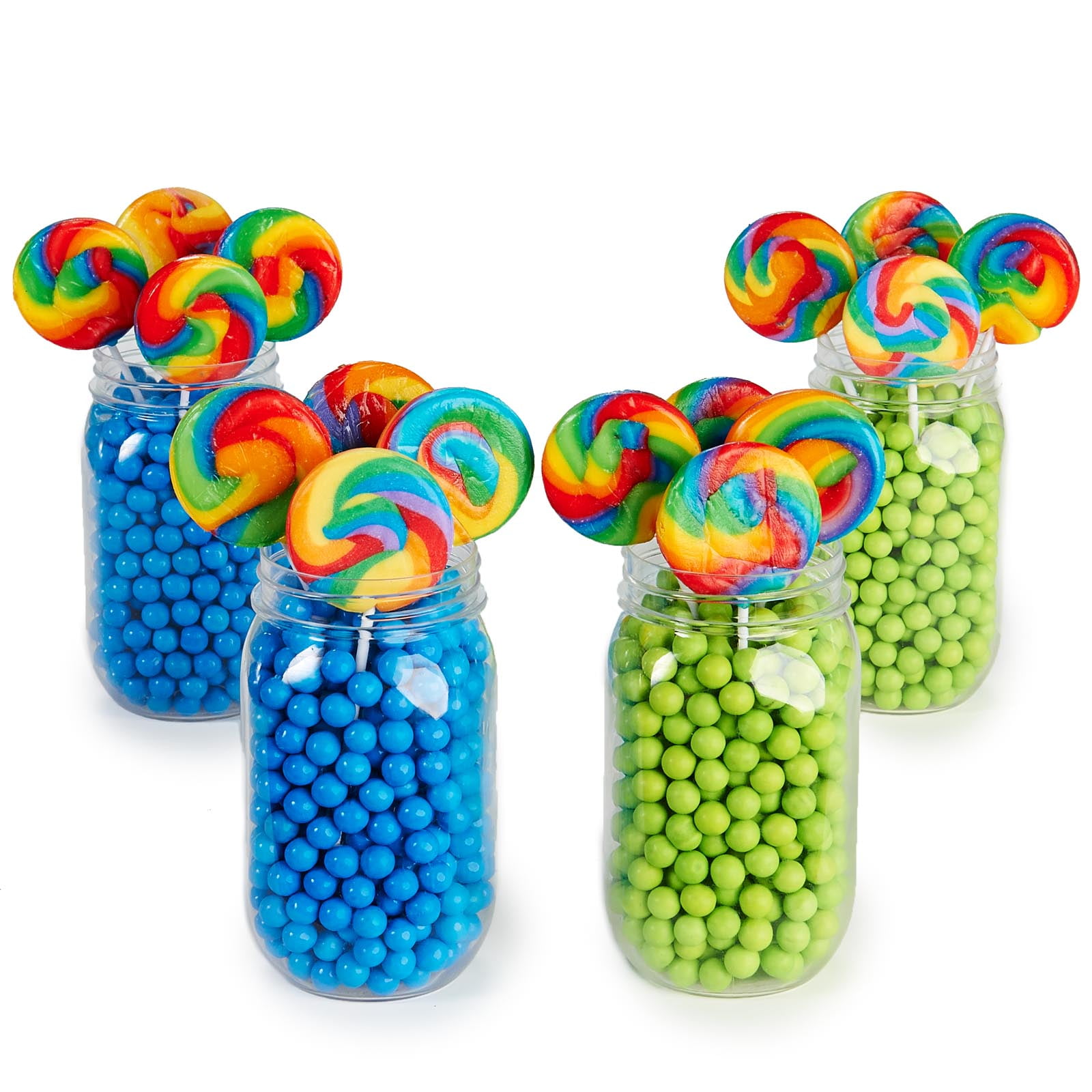 Blue Lime Green Mason Jar Candy Decor Kit