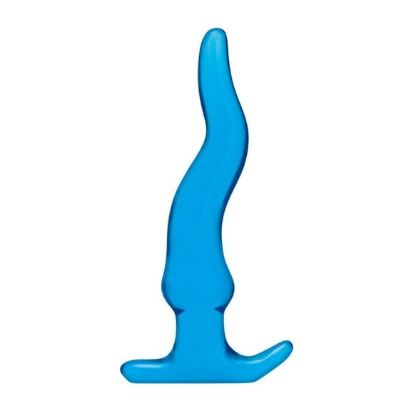 Blue Line 5.7" Wavy Silicone Anal Plug, Blue