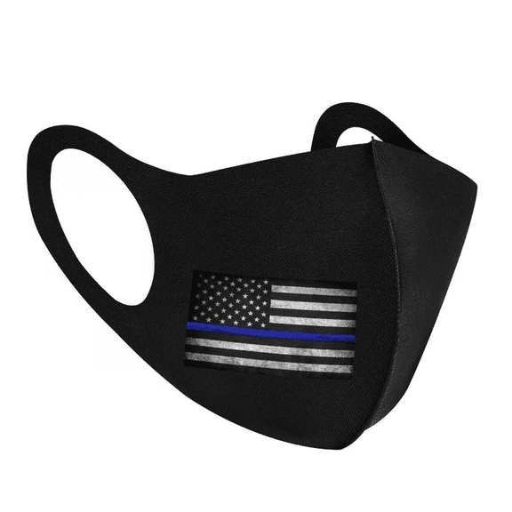 Blue Line Flag Face Mask