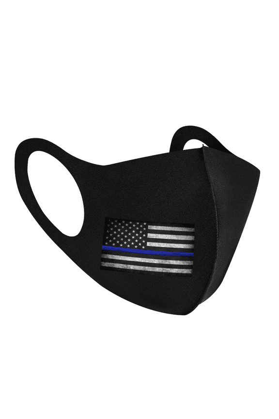 Blue Line Flag Face Mask