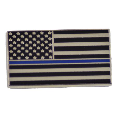 Blue Line Flag Police Pin
