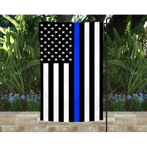 Blue Line Garden Flag