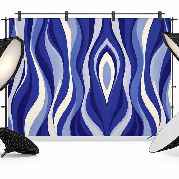 Blue Line Photography Backdrop 7x5FT, Gradient Abstract Twisted Wave Photo Backdrops, Background for Photography Studio Photo Studio Background, Back Drop for Photoshoot