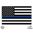 thumbnail image 1 of Blue Line Police Honor Flag Oval Subdued - 12" Vinyl Sticker Waterproof Decal, 1 of 1