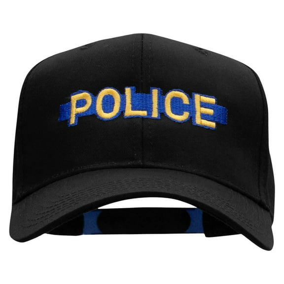 Blue Line Police Solid Cotton Twill Low Profile Snap Cap - Black OSFM
