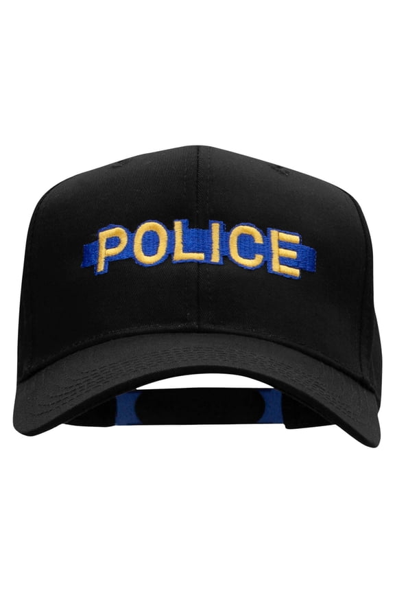 Blue Line Police Solid Cotton Twill Low Profile Snap Cap - Black OSFM