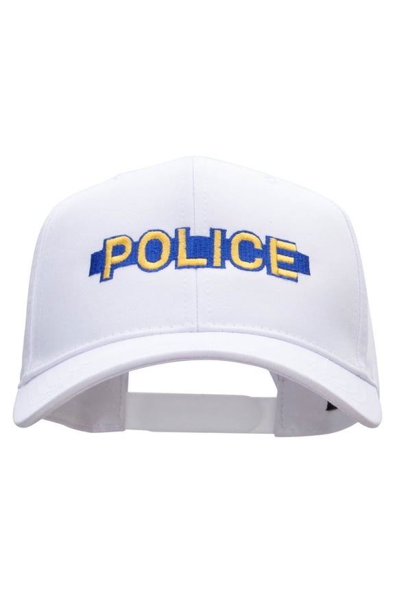 Blue Line Police Solid Cotton Twill Low Profile Snap Cap - White OSFM