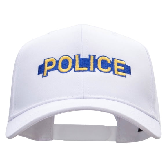 Blue Line Police Solid Cotton Twill Low Profile Snap Cap - White OSFM