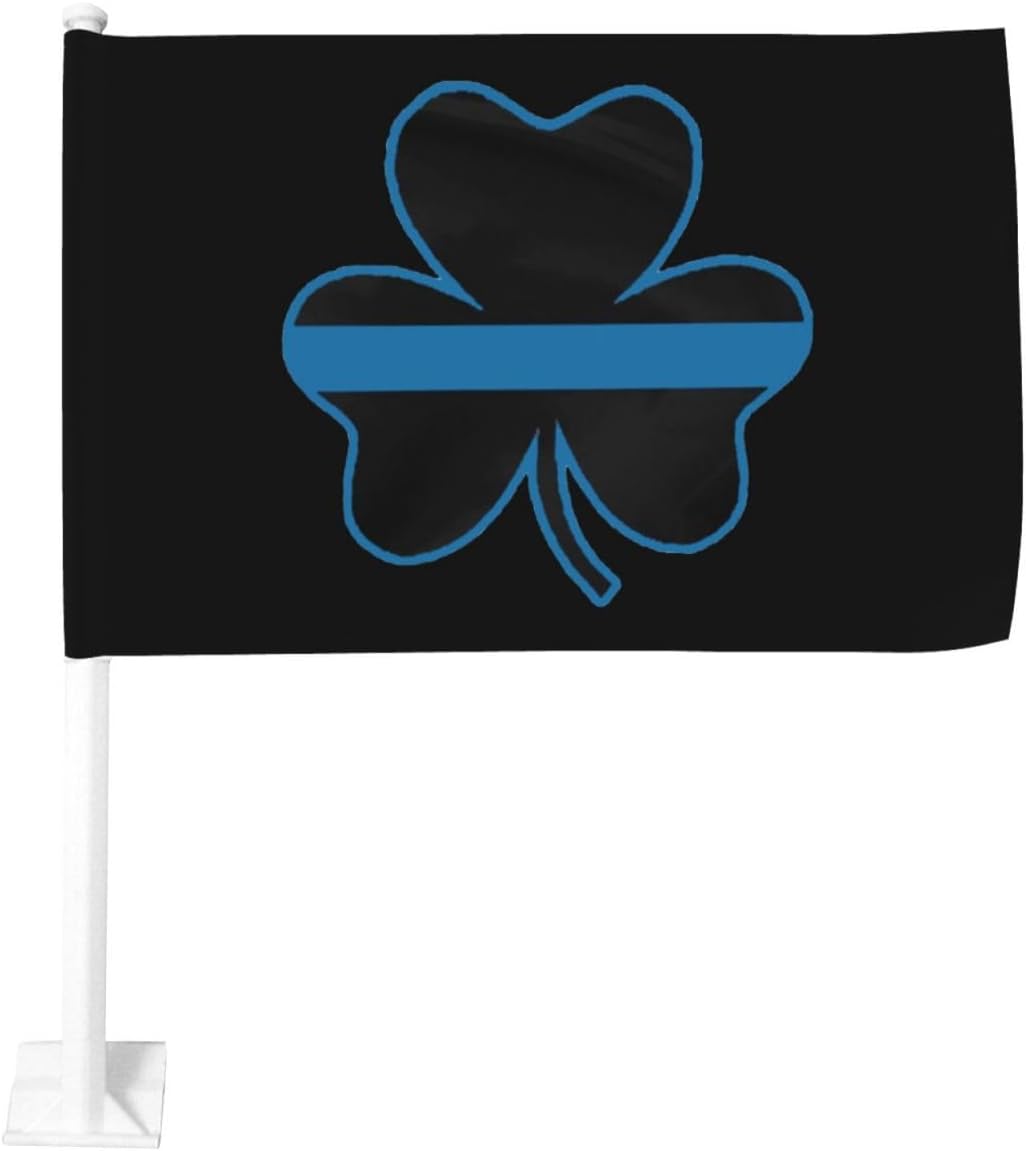 Blue Line Shamrock Double Sided Car Flag 12x18in - Walmart.com