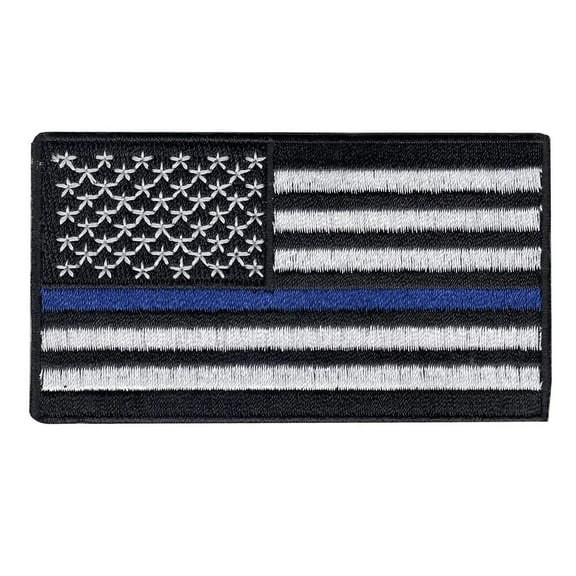Blue Line USA America Police Support Flag Patch