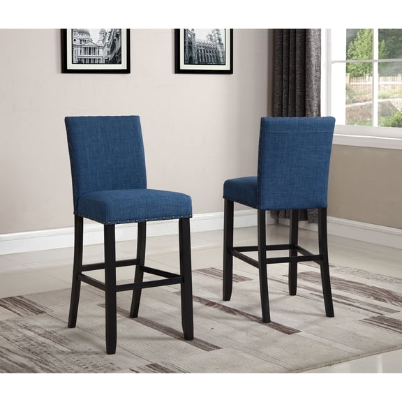 Blue Linen - Cotton Blend - Solid Legs - Beach Bar - Lightweight and Comfortable Seating
