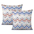 thumbnail image 1 of Blue Linen Decorative Throw Pillow Covers - Modern Farmhouse Boho Style, Set of 2, 20x20inch - Perfect for Outdoor and Living Room Spaces, 1 of 7