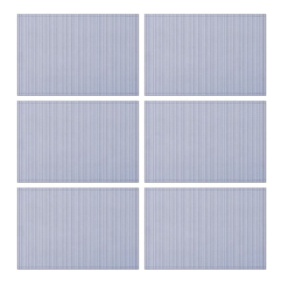 Blue Linen Placemats, Set of 6 Foldable Table Place Mats Stain Resistant Washable Dinner Mats for Indoor & Outdoor Dining Decor