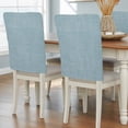 thumbnail image 1 of Blue Linen Texture Dining Chair Back Cover Only, Farmhouse Pure Color Linen Textured Chair Back Covers Set of 6, Removable Washable Slipcovers for Dining Room, Wedding & Holiday Decoration, 1 of 9