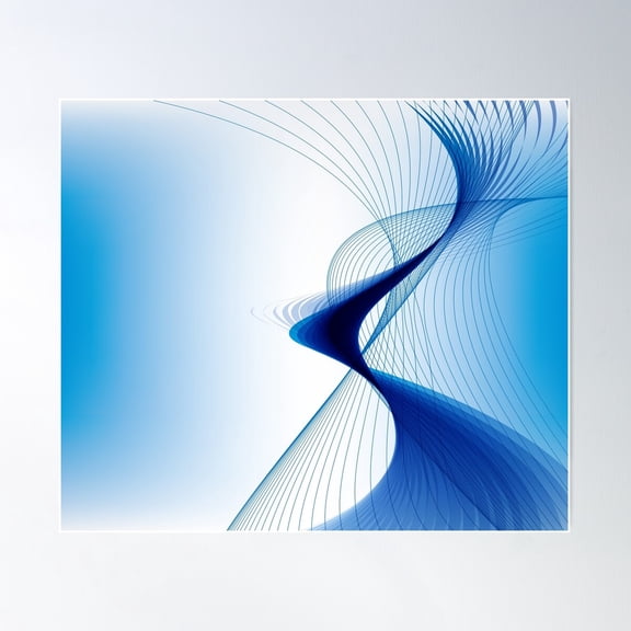 Blue Lines Abstract Art Poster Wall Art, Modern Wall Decor For Living Room Bedroom, 24x36 UNFRAMED