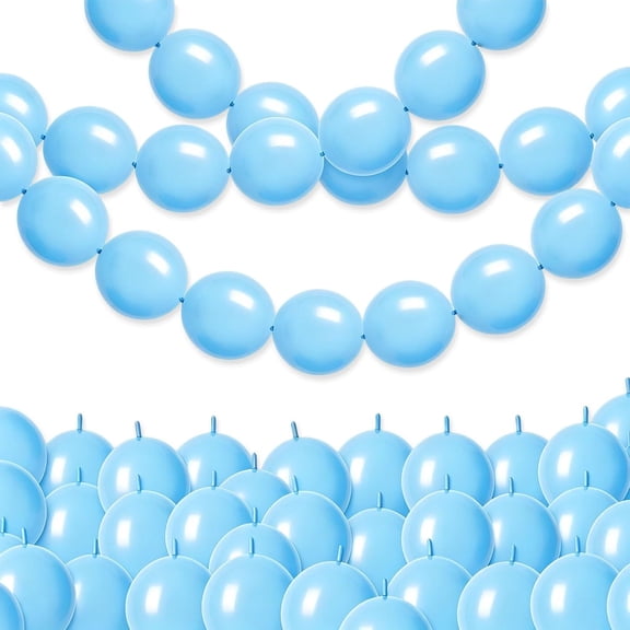 Blue Link Balloons 100PCS 6 Inch Quick Linking Latex Connected Tails Balloon Arch Wall Chain for Engagement Wedding Baby Shower Birthday Graduation Decorations