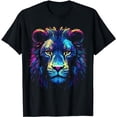 thumbnail image 1 of Blue Lion Artwork - Animal Colourful Art Lion T-Shirt, 1 of 3